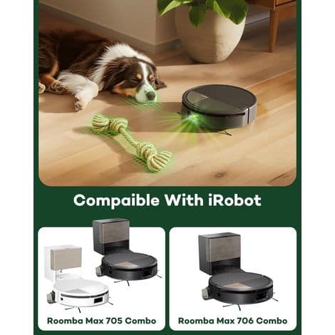Sett med 4 705 rullemoppputer for iRobot Roomba Max 705 Combo/Max 706 Combo robotstøvsugere - Vaskbar mikrofiber - Reservedel