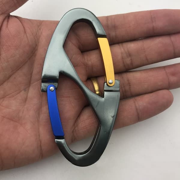 Karbinhake i aluminiumlegering för utomhusbergsklättring med säkert lås, multifunktionell