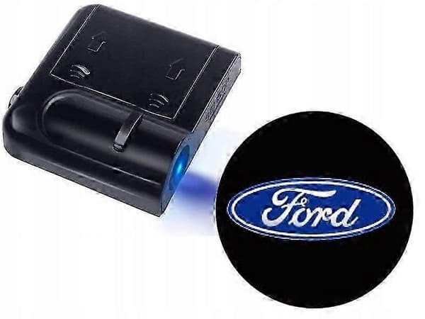 Set med två trådlösa 3D LED välkomstlampor med Ford-logotyp