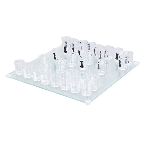 Schackspel med shotglas, dryckesspelbräde, 22,5x22,5cm