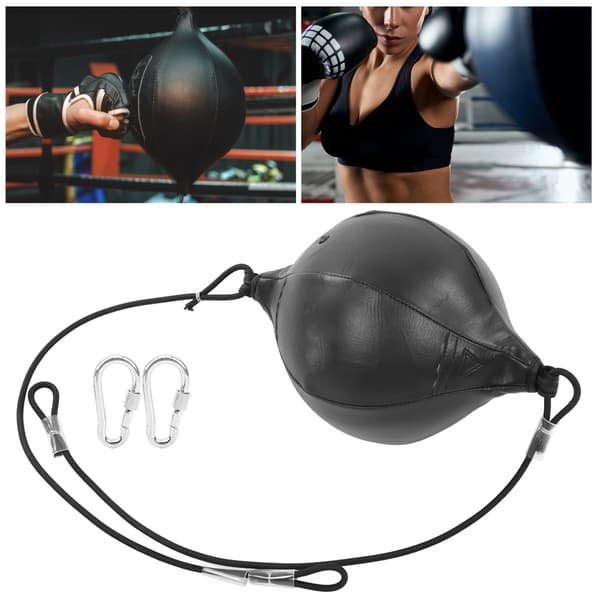 Oppustelig PU-boksebold til boksning, Muay Thai-træning, speedbag, sort