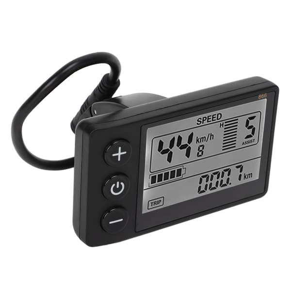 LCD-skjermmåler for elektrisk sykkel 24-60V kontrollpanel vanntett plugg