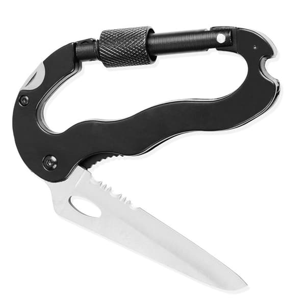 Multifunktionel riffel med kniv, skruetrækker og flaskeåbner til camping og vandreture