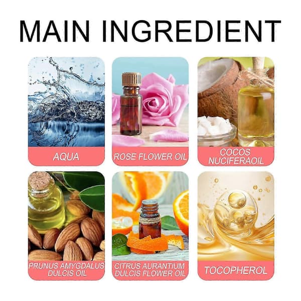 Ruusu eteerinen öljy, kevyt, kiinteyttävä ja kosteuttava, 60 ml