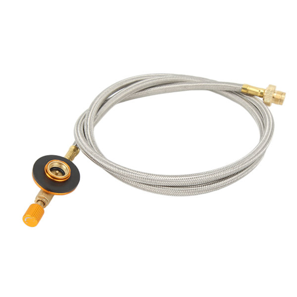 Flat gassbeholder forlengelsesrør propan slange 100cm messing rustfritt stål gummi
