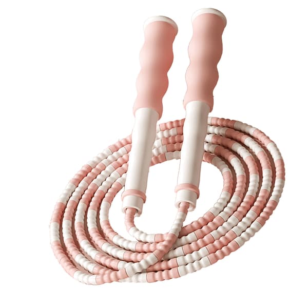 Justerbart fitness sjippetov til studerende og børn, 2,8 m, bambus, pink