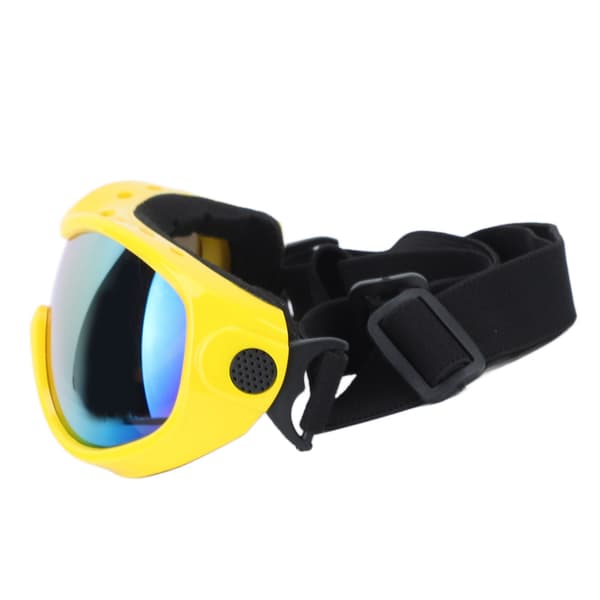 Hundesolbriller med justerbar UV-beskyttelse, slagfaste, gul PVC PC