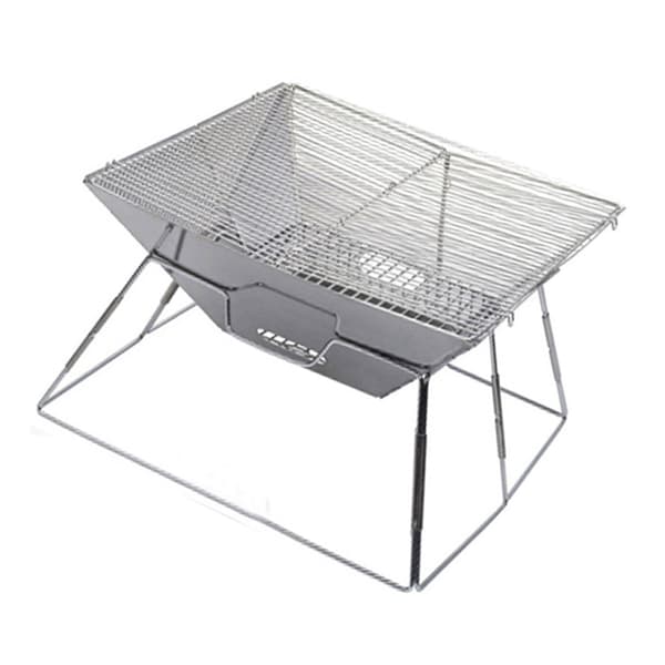 Bærbar sammenleggbar grill i rustfritt stål for utendørs grilling, camping og piknik
