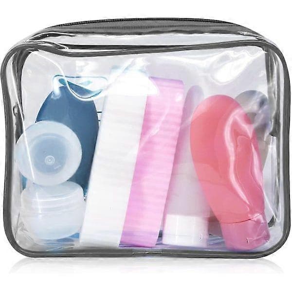 Gennemsigtig rejsetoilettaske, TSA-kompatibel, 1 liters kapacitet, makeuptaske