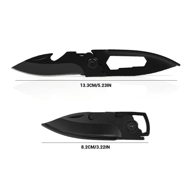 Miniature foldekniv, multifunktionel bærbar nøglering til camping og selvforsvar