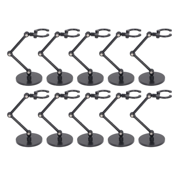 10 Mini Figurstandere til 6-tommer Actionfigur Displaystandere, Sort Plastik