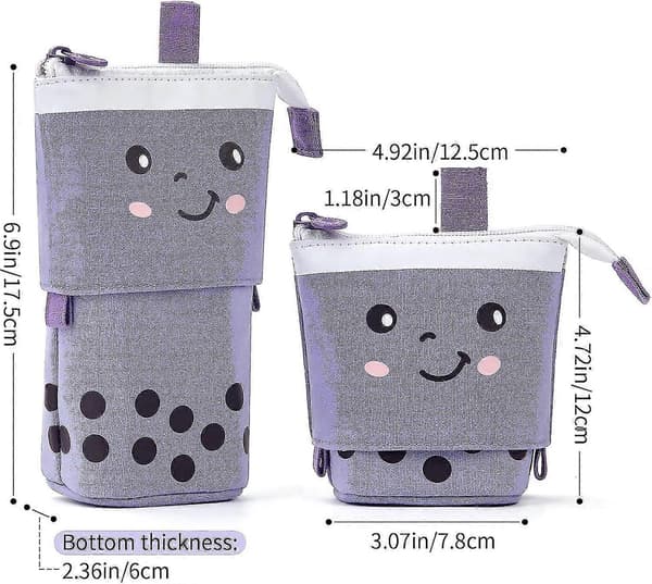 Lodret penalhus, sødt og foldbart penalhus, kawaii penalhus, makeuptaske
