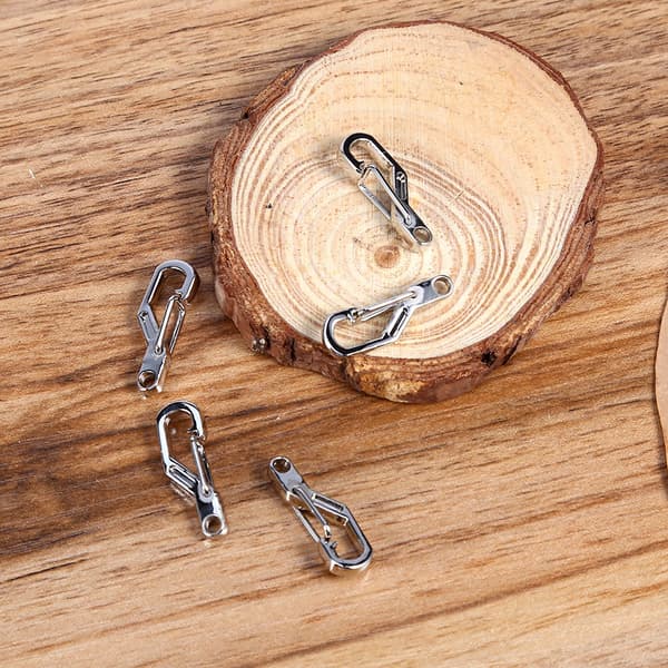 5 STK Mini Legering Fjederkrog Nøglering EDC Udendørs Karabinhage Snap Sølv