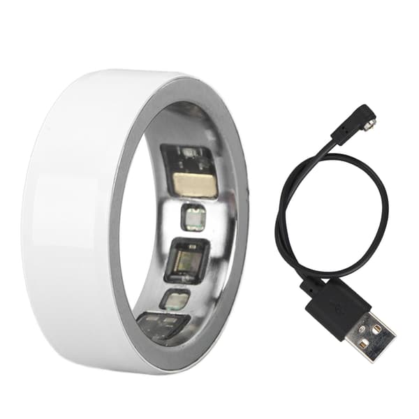 Smart Bluetooth helsering med søvn-, temperatur- og treningsmonitorering - IPX8 - Hvit - Størrelse 22