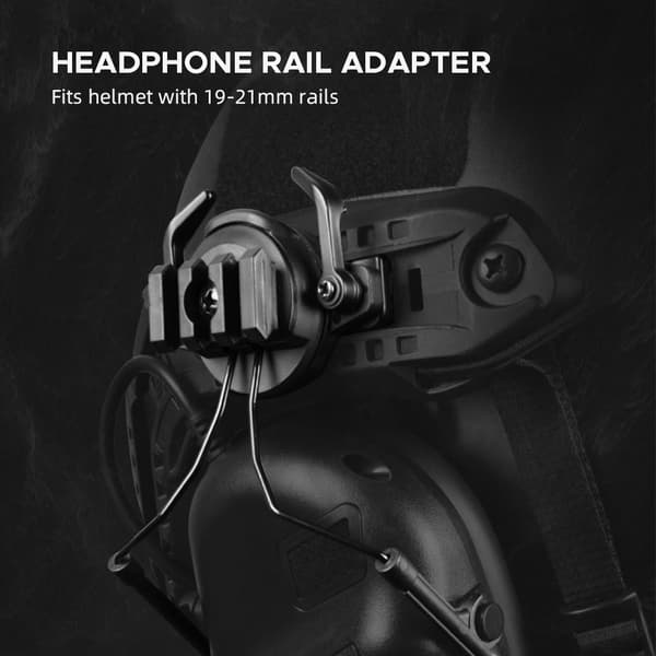 Hjelm Headset Skinneadapter med 360° justerbar montering til 19-21 mm skinner