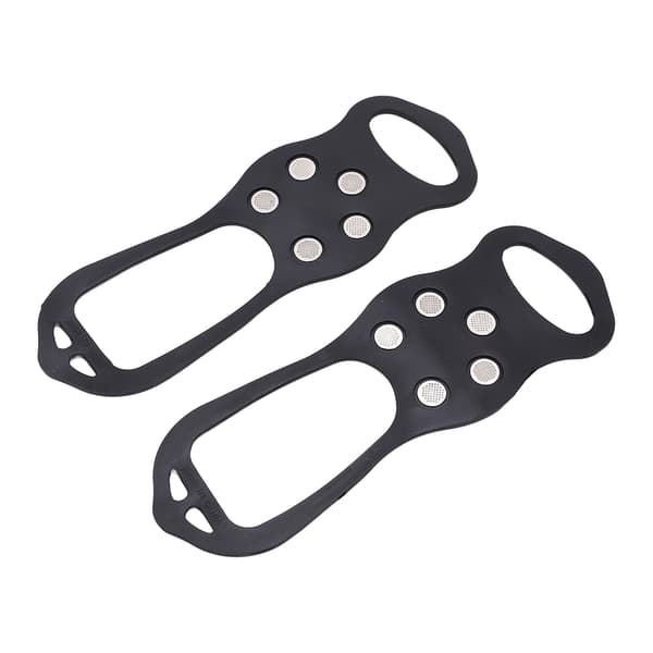 2 stk. sklisikre stegjern for barn med 5 tenner, silikon + rustfritt stål for utendørs vinterbruk
