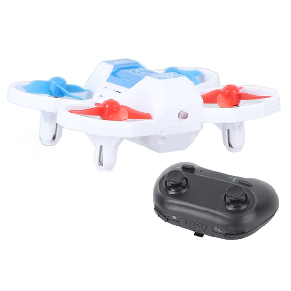 Minidrone for barn med LED-lys, fjernkontroll, hvit, 2 batterier inkludert