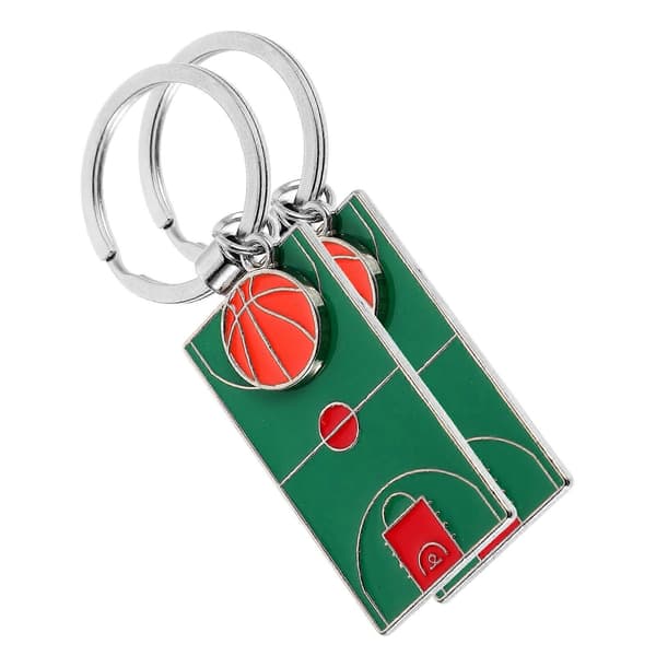 2 st basketplan nyckelring utomhussport basketspel souvenir nyckelring hänge hållbar A