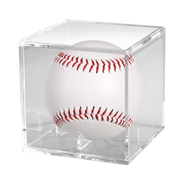 Basebollfodral med UV-skydd, transparent akrylkub, stöd för 9'' boll