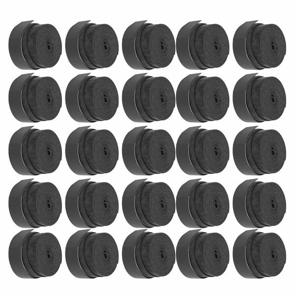 25 STK. Absorberende skridsikker griptape til tennisketcher, badminton, squash, fiskestang - Sort