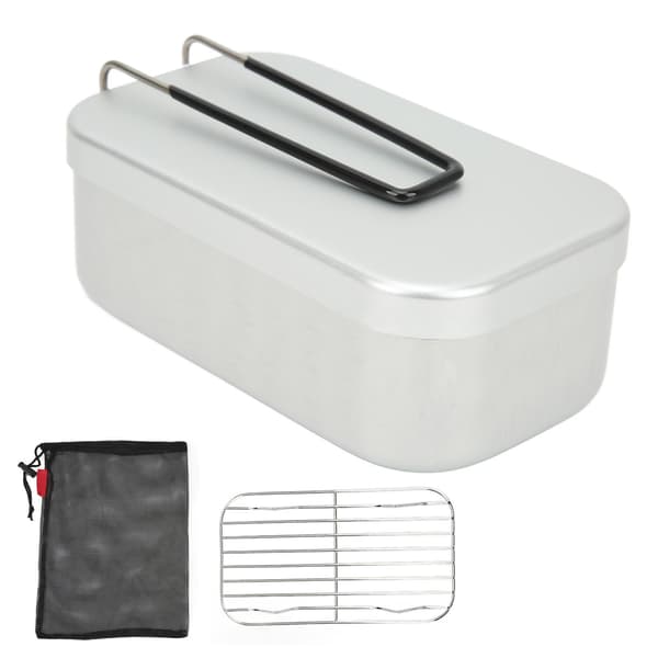 Damperhyldesæt til madkasse med foldbart håndtag, aluminiumslegering, til camping og picnics