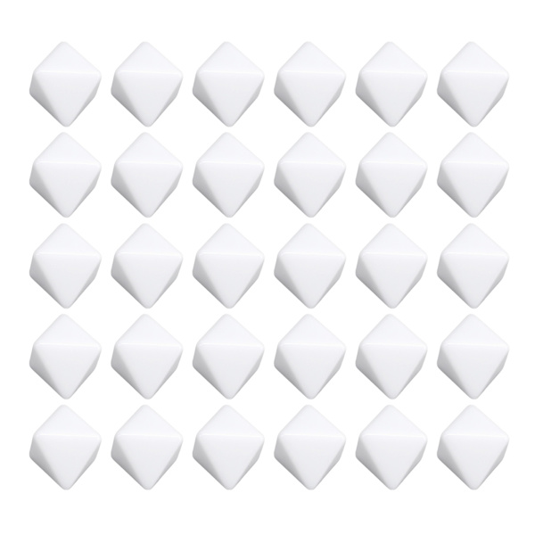 30 tomme 8-sidige plastterninger DIY for brettspill og undervisning