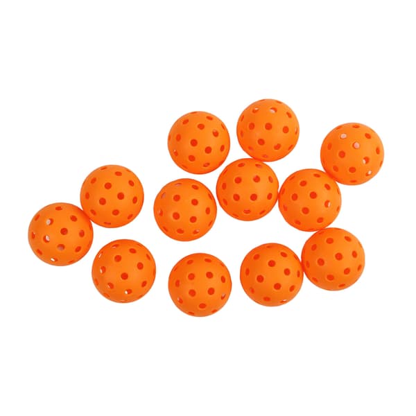 12 st PE Pickleballbollar 74 mm 40 hål Hög elasticitet Utomhus Orange