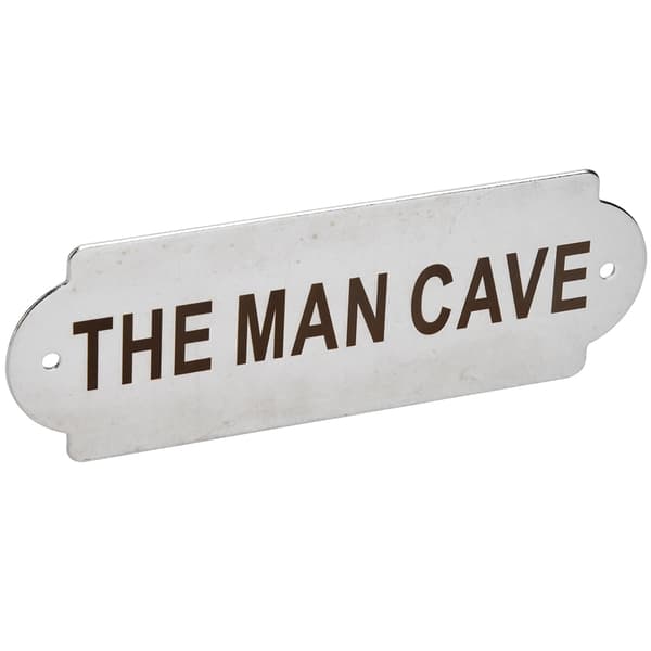 316 rustfrit stål dørskiltplade THE MAN CAVE med monteringsskruer