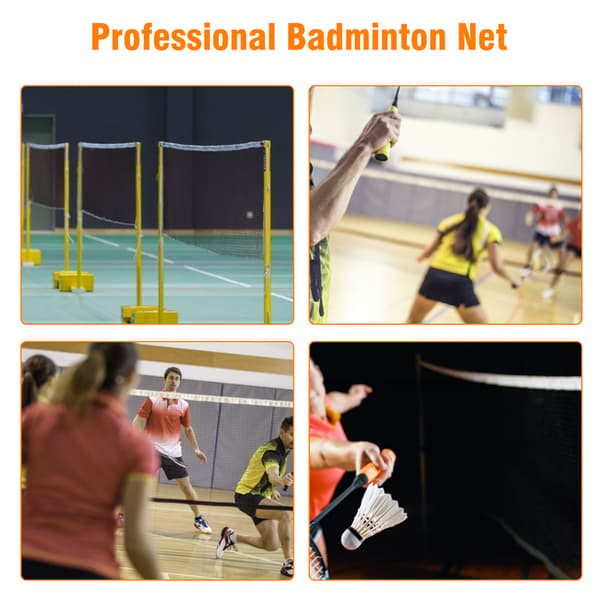 Holdbart bærbart badmintonnet, 2 farver, til udendørs sport, træning og underholdning (rød)