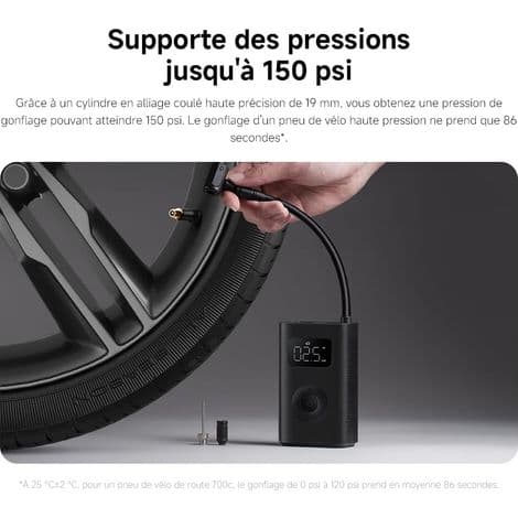 Luftkompressor 2, 150PSI, Dekkpump for Bil/Motorsykkel, Trykkdeteksjon, USB-C (25 % Raskere)