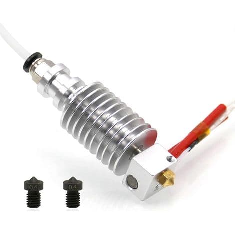For Anycubic I3 Mega 12V 3D-skrivehode med 2 x 0,4 mm herdede ståldyser for E3D V6 (3D-skrivehode)