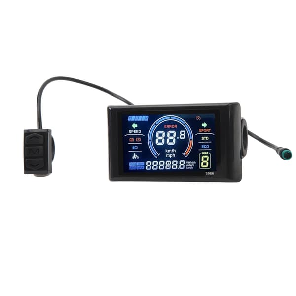 S966 LCD-displaypanel til 24-72V elcykel, vandtæt, letvægts, til 22,2 mm styr