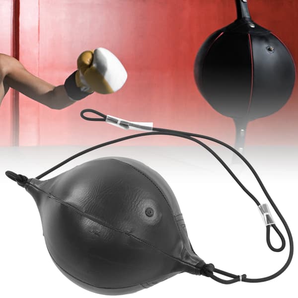 Oppustelig PU-boksebold til boksning, Muay Thai-træning, speedbag, sort