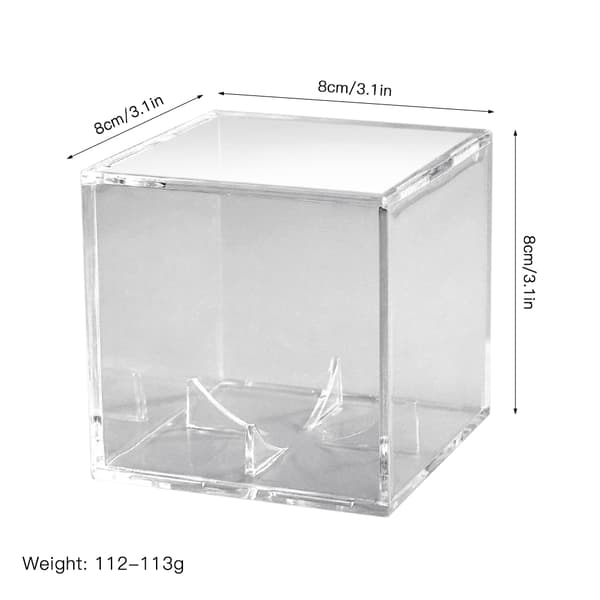 Basebollfodral med UV-skydd, transparent akrylkub, stöd för 9'' boll