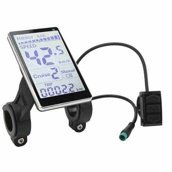 M5 LCD-panel til 24V-60V Universal El-cykel, 31.8/22.2mm, Vandtæt ABS.