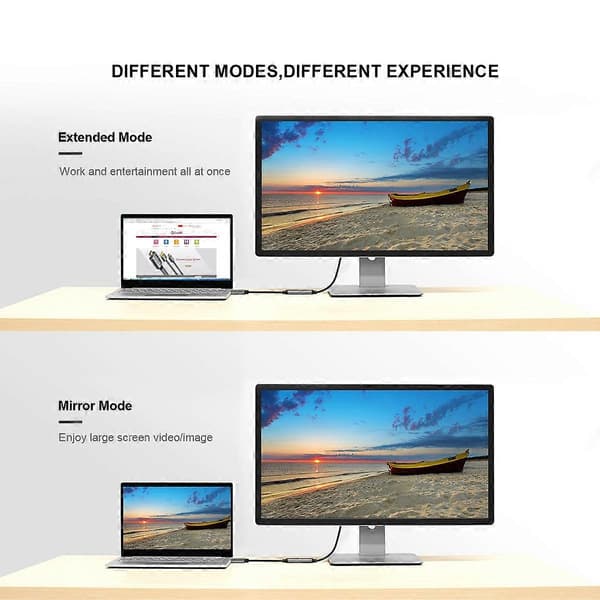 QGeeM HDMI enkelport till Mini DP-omvandlaradapterkabel, stöder UHD 4K@30Hz, plug and play.