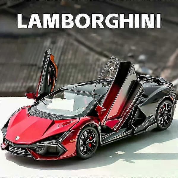 1:24 Lamborghini Revuelto superbil trykstøbt model og legetøjsbil, med lyd- og lyseffekter.
