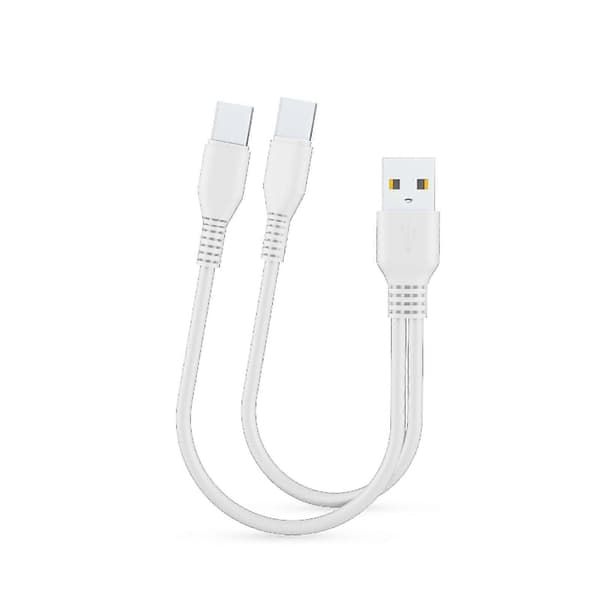 2-i-1 USB Dubbel Typ-C Datakabel Splitter för Mobiltelefoner och Bärbara Laddare