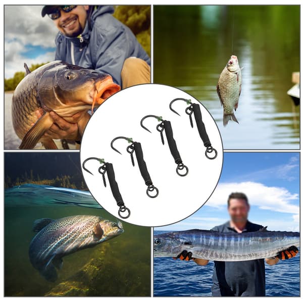 8 stk. Ronnie fiskekrog-rigs uden spids #6 karpefisketilbehør