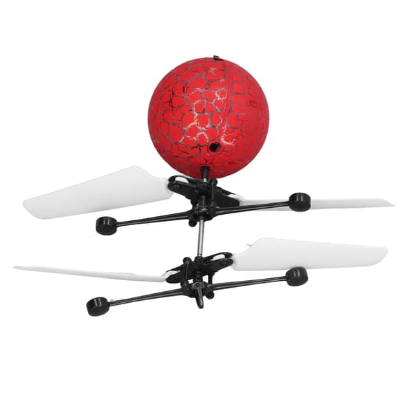 Smart flygande boll med LED-lampor, USB-laddning, barnleksak för inomhus/utomhus, röd