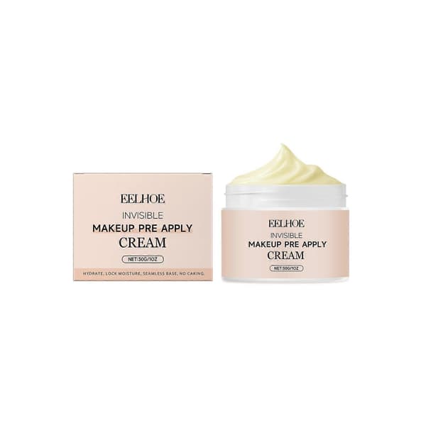Usynlig makeupbase, minimerer porer, nærer og fugter, sikrer langvarig makeup.