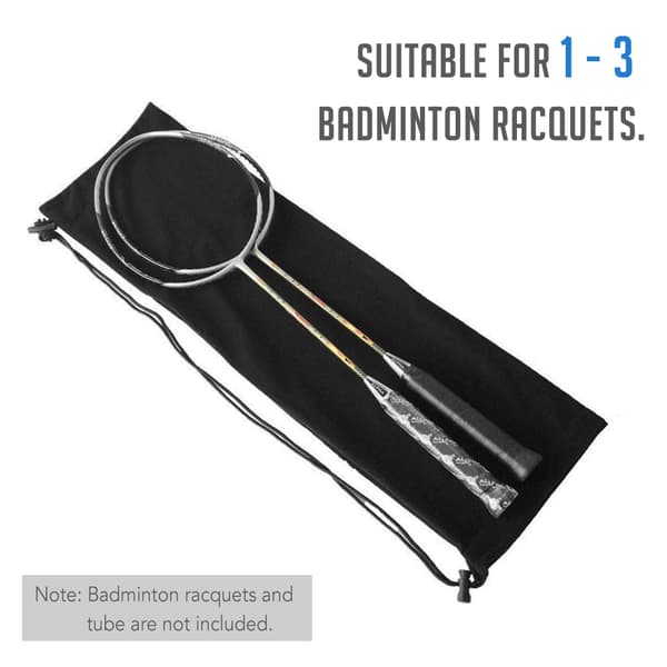 Badmintonracketfodral av mjuk fleece med dragsko och justerbart bärbälte
