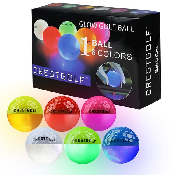 6 selvlysende LED-golfbolde med blinkende lys til golf om dagen og natten