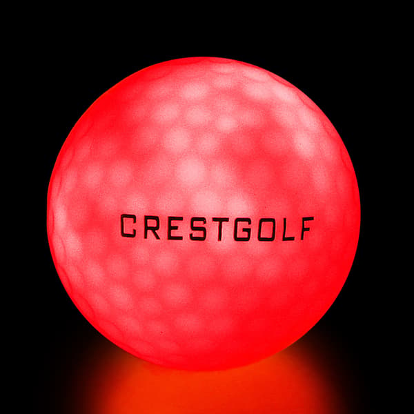 6 stk. lyse LED-golfballer med innebygd batteri