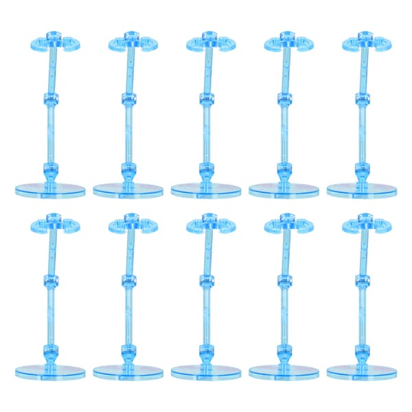 10 STK. udstillingsstander til actionfigurer, gennemsigtig plastikbase til 6-tommer figurer, blå