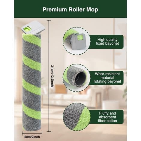 Sett med 4 705 rullemoppputer for iRobot Roomba Max 705 Combo/Max 706 Combo robotstøvsugere - Vaskbar mikrofiber - Reservedel