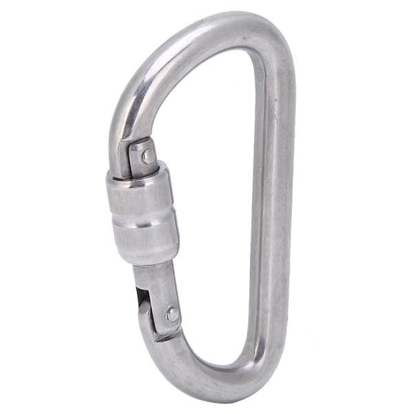 D-ring karabinhage i rustfrit stål til klatring, vandring, traversering, hurtig ophængning Φ8×80