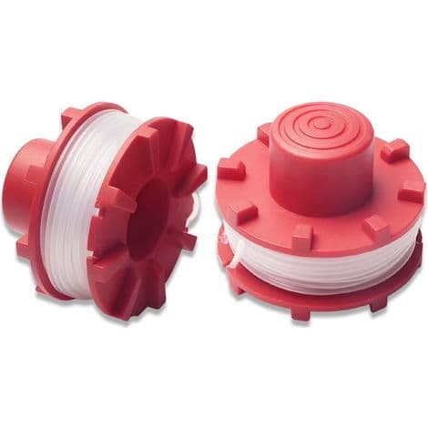 Sæt med 2 udskiftningsspoler til trimmer, kompatibel med Einhell GE-CT 36/30Li, 8m længde, 2mm diameter, nylonspoler