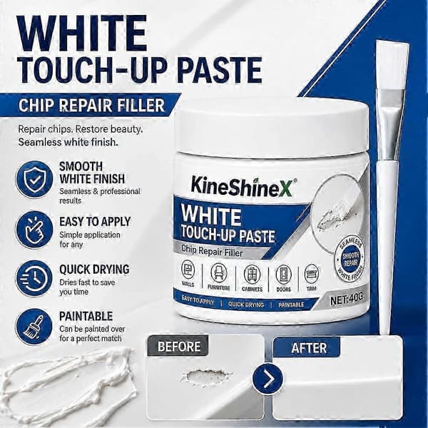 Hvid touch-up pasta til reparation af skår - 40g