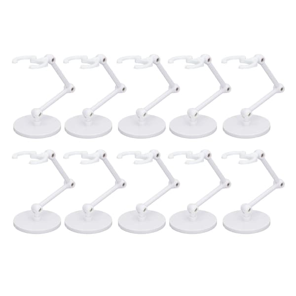 10 uppsättningar stativ för 6-tums actionfigur-minidisplayer, vit plast